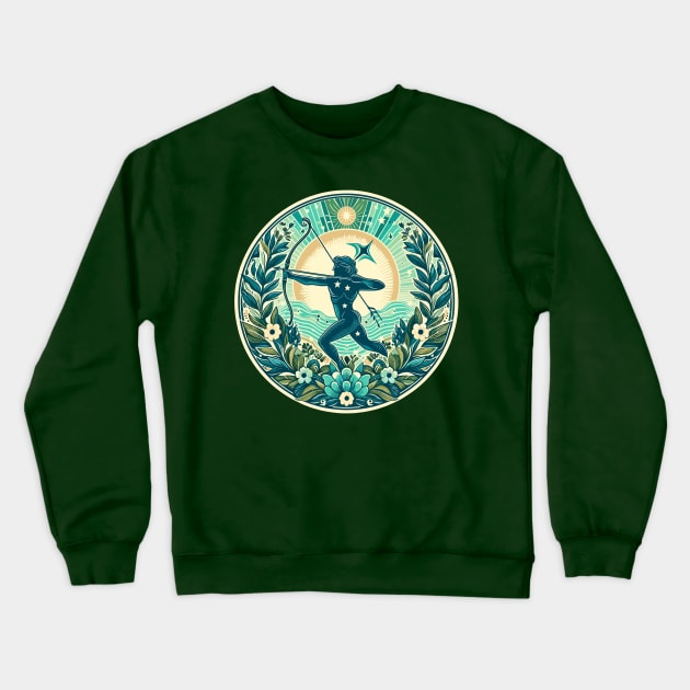 "Sagittarius Celestial Bliss" _ Zodiac Horoscope Star Signs Crewneck Sweatshirt by stickercuffs